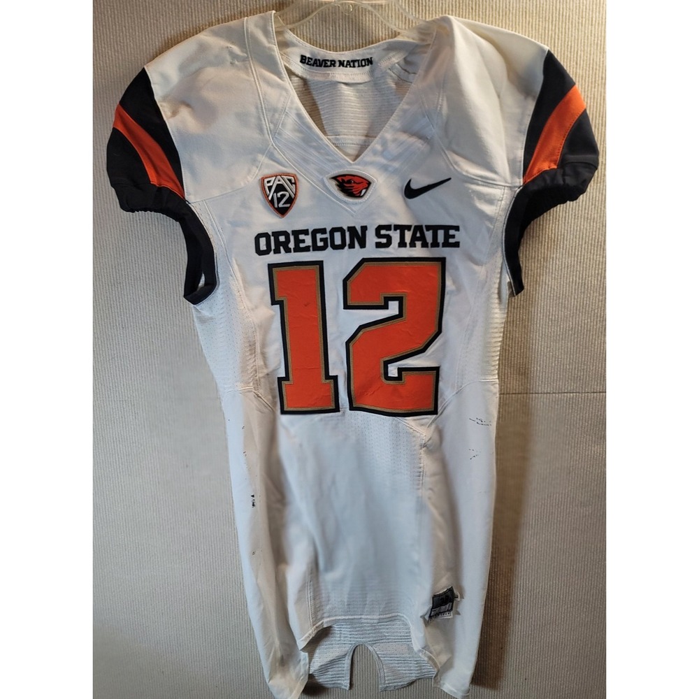Oregon State Beavers Played Jersery White # 12 Large Lenght +4 Nike Vintage